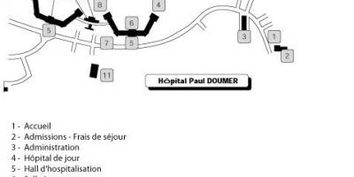 Kart av Paul Doumer sykehus