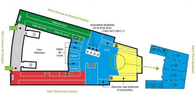 Kart over Univesity Dauphine etasje 1