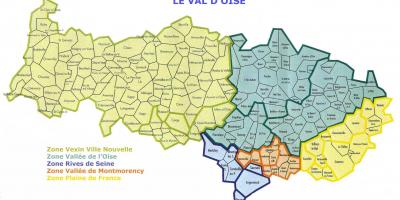 Kart av Val-d'Oise